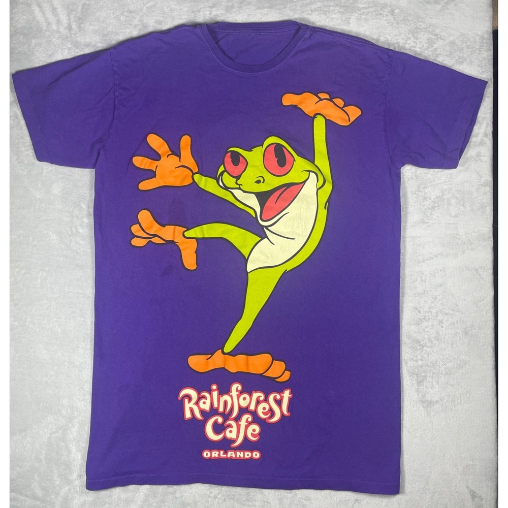 Vintage Rainforest Cafe Orlando Frog T Shirt Men XL Purple Tweety Bird